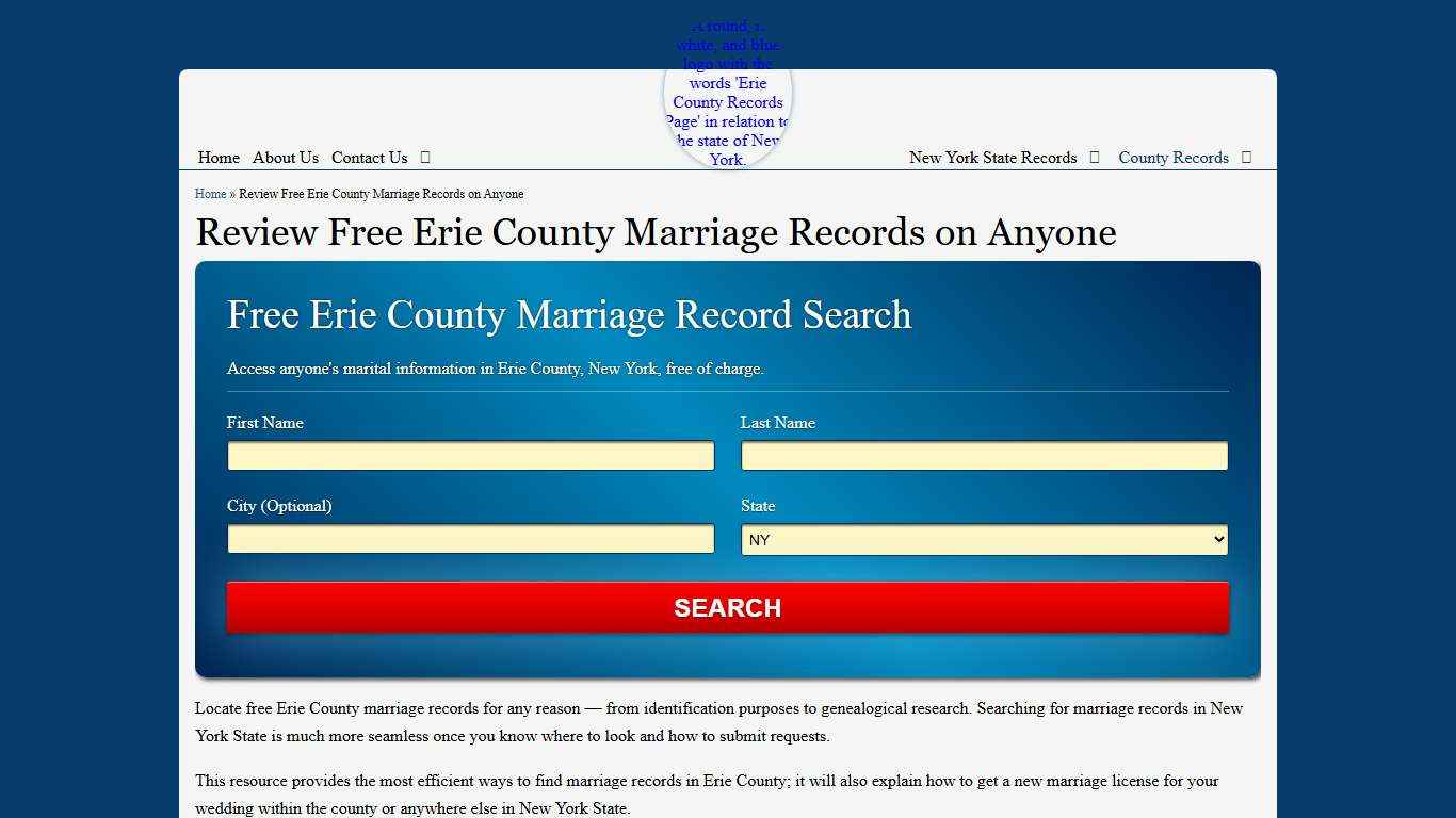 Review Free Erie County Marriage Records on Anyone